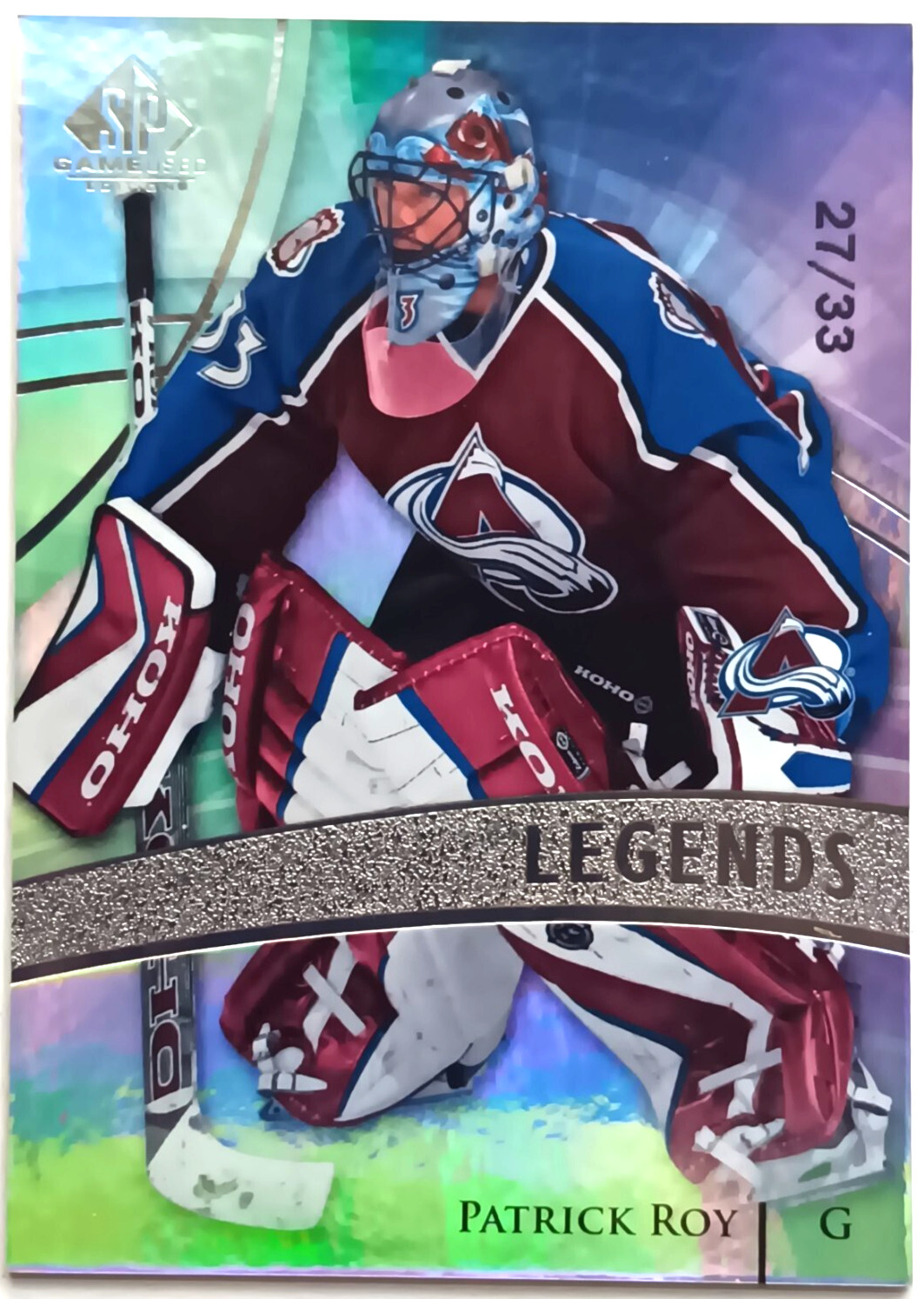 2020-21 SPGU True Base Patrick Roy /33 Colorado Avalanche