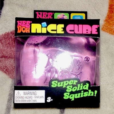 Schylling Nee Doh Nice Cube Super Solid Squish Purple Squeeze Ball Maltose Toy