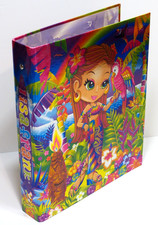 Lisa Frank 3 Ring Binder Hard Vintage Nalani Hawaiian Girl Tropical Foil Covered