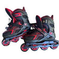 Youth ZPM Sports Inline Roller Blade Skates  Red  Black  Adjustable US 5.5
