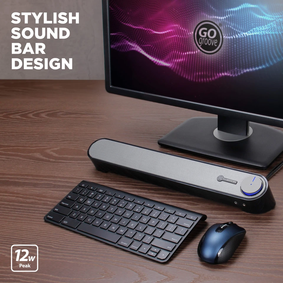 GOgroove SonaVERSE UBR USB Powered Computer Sound Bar Speaker (Black) - Image 2 of 4