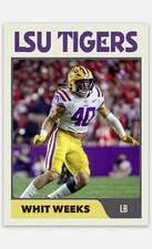 Whit Weeks  Novelty Football Card! Lsu Tigers