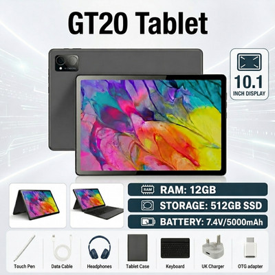 Neu Tablet 10 Zoll Android 14 12G RAM 512G SSD Support SIM cARD mit Tastatur