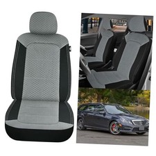 Car Seat Cover 2PCS Black Grey Breathable Mesh Interior Black Grey Combo