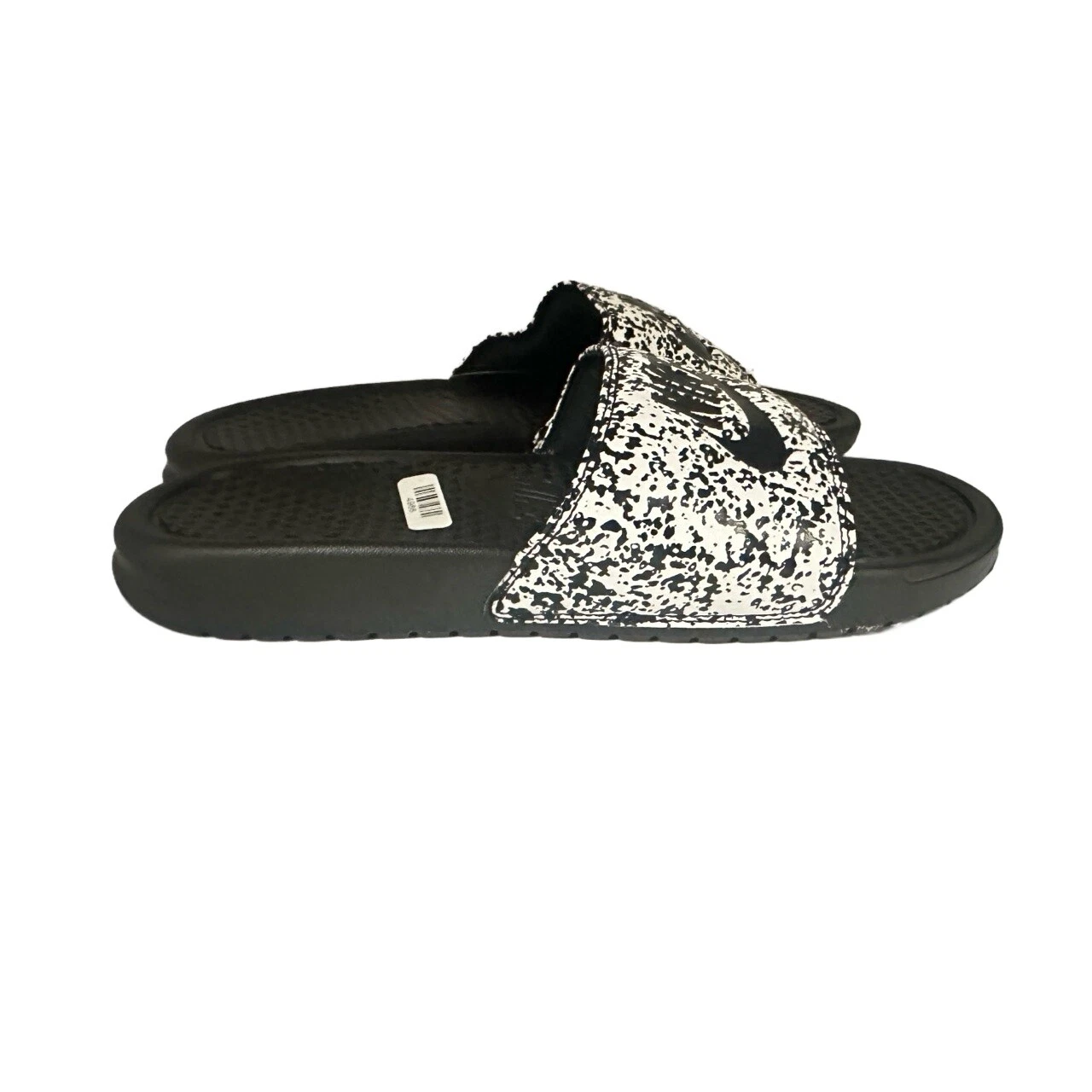 Sandali Nike uomo US 8 neri maculati slip on sportivi minimalisti lounge