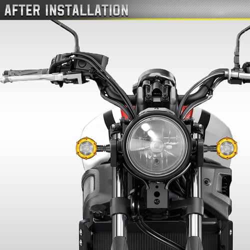 Motorcycle LED Bullet Blinker Brake Turn Signal Tail Light Red Amber For Harley - Foto 3 di 11