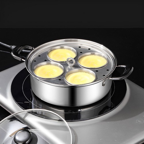 Egg Poacher Stainless Steel Poached Egg Maker Pot Egg Poaching Pan with 4 ReIGK - Picture 6 of 10