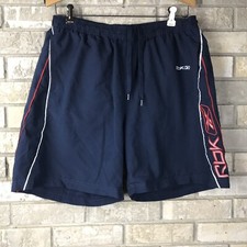 Vtg Reebok Rbk Mens Large Swim Trunks Shorts Draw String Used Spellout Bold OG