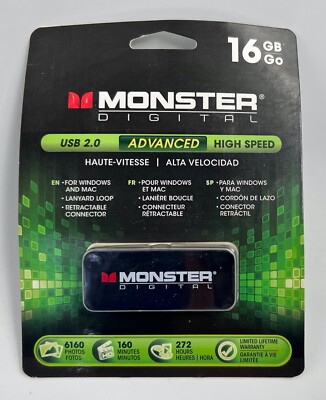 Monster Digital 16GB Advanced USB 2.0 NEW