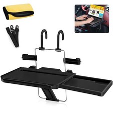 Car Steering Wheel Seat Tray Portable Car Desk with Expandable Tray for Laptop