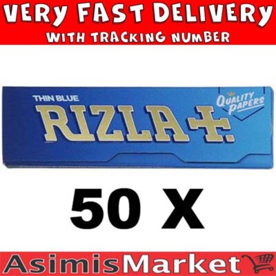 Rizla Blue Thin Rolling Papers 50 Packs No Box Regular Small Size 2500 Papers