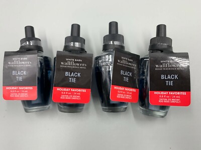 Bath & Body Works White Barn Black Tie Wallflowers Fragrance Bulbs S/ 4 #193B