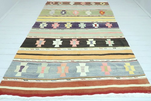 Vintage Turkish Barak Nomads Kilim, Large Rug, Wool Rug Floorrug Carpet 73"x110"