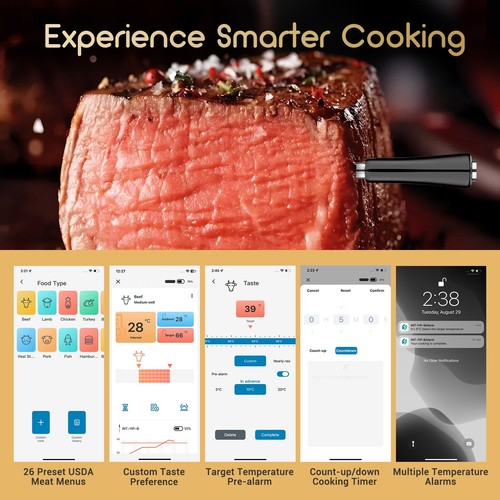 Inkbird Bluetooth Fleischthermometer kabelloser Grill Temperaturmesser Oven IP67 - Bild 8 von 13
