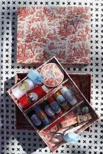 Maison Sajou Filled Sewing box Red Toile de Jouy