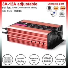 20S 72V Li-ion 84V 12A 20AH-120AH Lithium Battery Smart Charger Adjust 3A-10A /