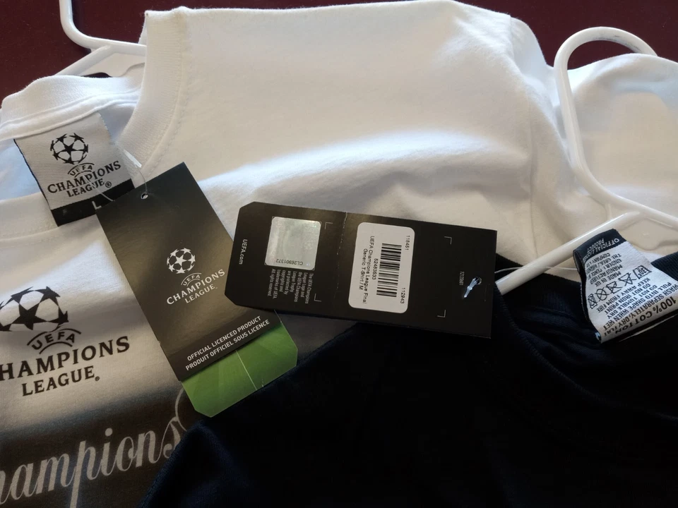 Lote De 4 Camisetas Edición UEFA CHAMPIONS LEAGUE 2 Grandes 2 Medianas Ronaldo Messi Er Foto 3 de 3