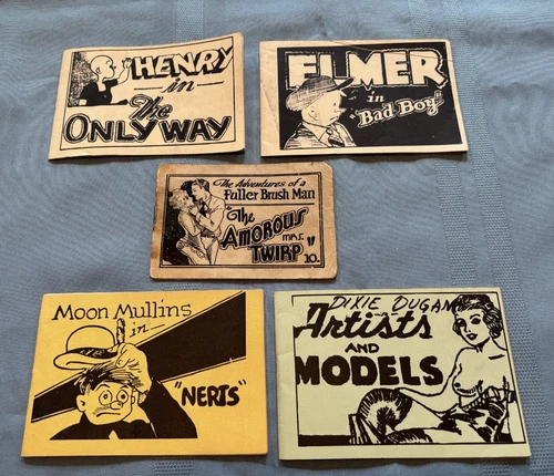 5 Vintage Mid-Century Explicit X Rated Mini Comic Books Sexy Risque