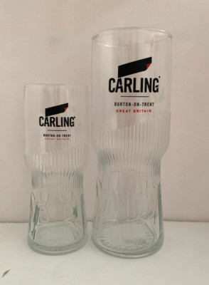 Carling Pint & Half Pint Gläser Set Brandneu