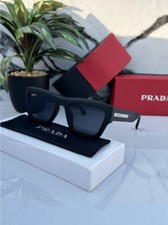 Lunettes de soleil Prada entièrement noires pour hommes et femmes Stock limité