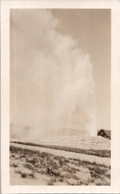 #ad Old Faithful Geyser Yellowstone National Park Snapshot 1940s Vintage Photo #2 $16.24