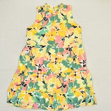 Loft Women's Fit & Flare Dress Floral Crew Neck  Polyester Multicolor Size MT