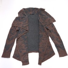 Prana Cardigan Women Size Small Open Front Waterfall Wool Blend Brown Cozy Night