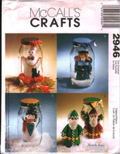 2946 Vintage McCalls SEWING Pattern Snow Jars Ghost Angel Santa Snowman Decor
