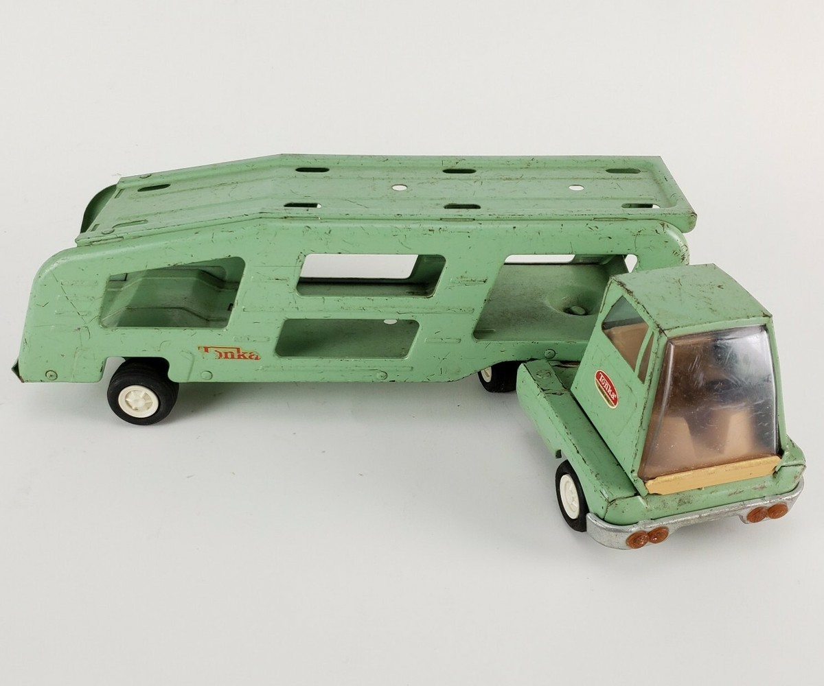 Lot Camion Et Remorque Vintage Nylint – Acier Pressé Vert, Jouet Ancien