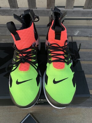 2016 Nike Air Presto Acronym mid 'Volt' Hot Lava Sz S 9-10 Rare Co