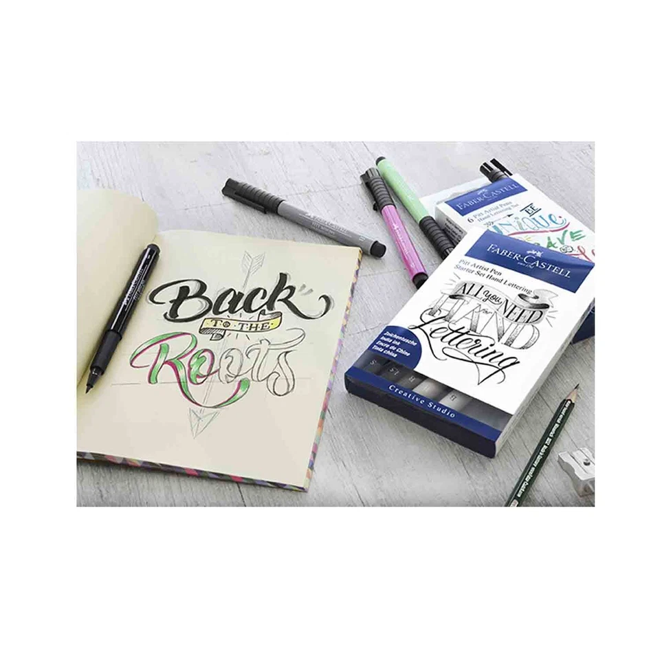 Faber Castell Tuschestift Pitt Artist Pen Lettering 8er Etui - Bild 2 von 2