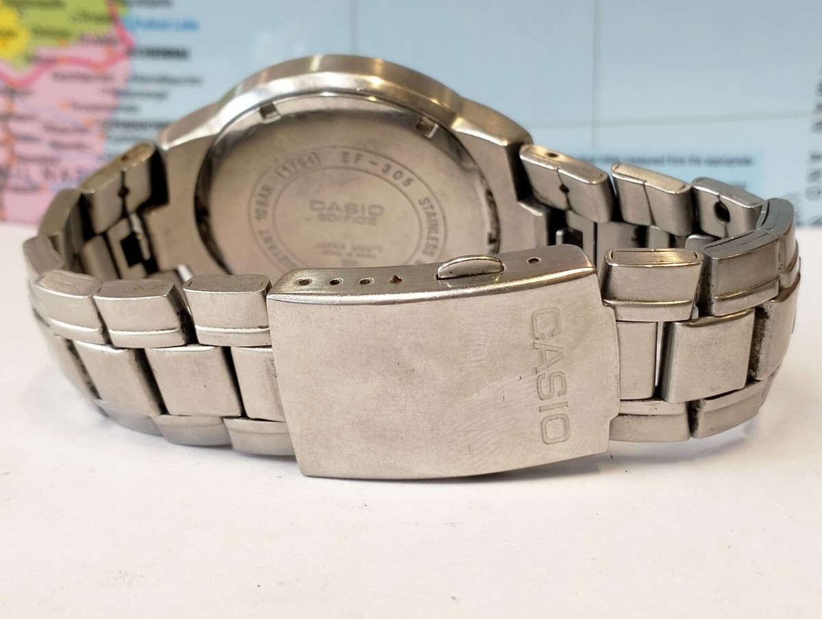 CASIO EDIFICE EF-305 メンズクォーツ Casio Edifice EF305-1AV 41mm Silver Stainless Steel Case