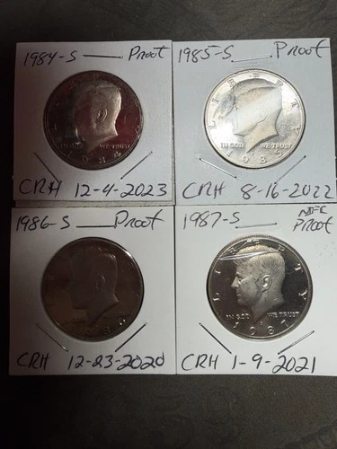 1984-S 1985-S 1986-S 1987-S Kennedy Half Dollar Proof 50C San Francisco Lot