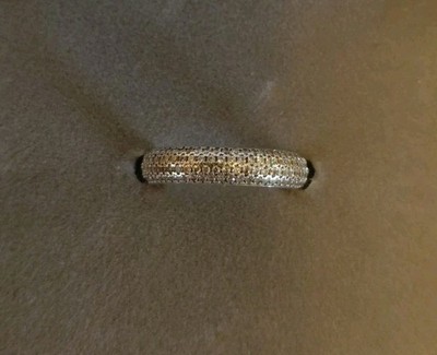 Sterling Silber Pave Ring Top Zustand Größe 6, signiert und gestempelt Stauer