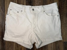 Levi  s Women  s White Mid Length Denim Shorts Waist 32  Jean Shorts
