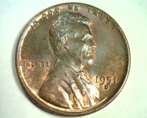 1951-D LINCOLN CENT PENNY GEM UNCIRCULATED BROWN GEM UNC. BR. ORIGINAL 99c SHIP