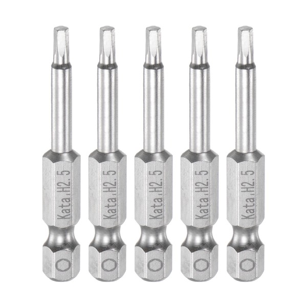 "5Stk H2.5 Sechskant Bit 1/4\" Sechskant Schaft 2\" Magnetisch Schraubendreher"-image