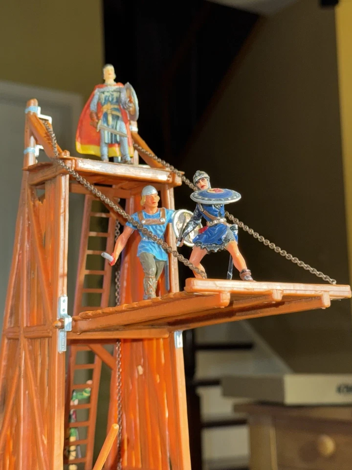 Torre Seige Elastolin Alemania DE COLECCIÓN con caja original incluye soldados ¡RARA, COMO NUEVA! Foto 4 de 4