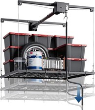 Adjustable 4x4 ft Ceiling Storage Rack Overhead Garage Rack 250 Lb Capacity
