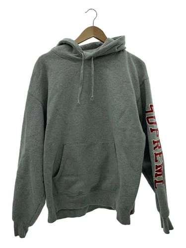 Felpa Supreme con cappuccio L cotone grigio usata