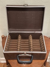 VINTAGE 8 Track Brown Vinyl Storage Case  24 Slots