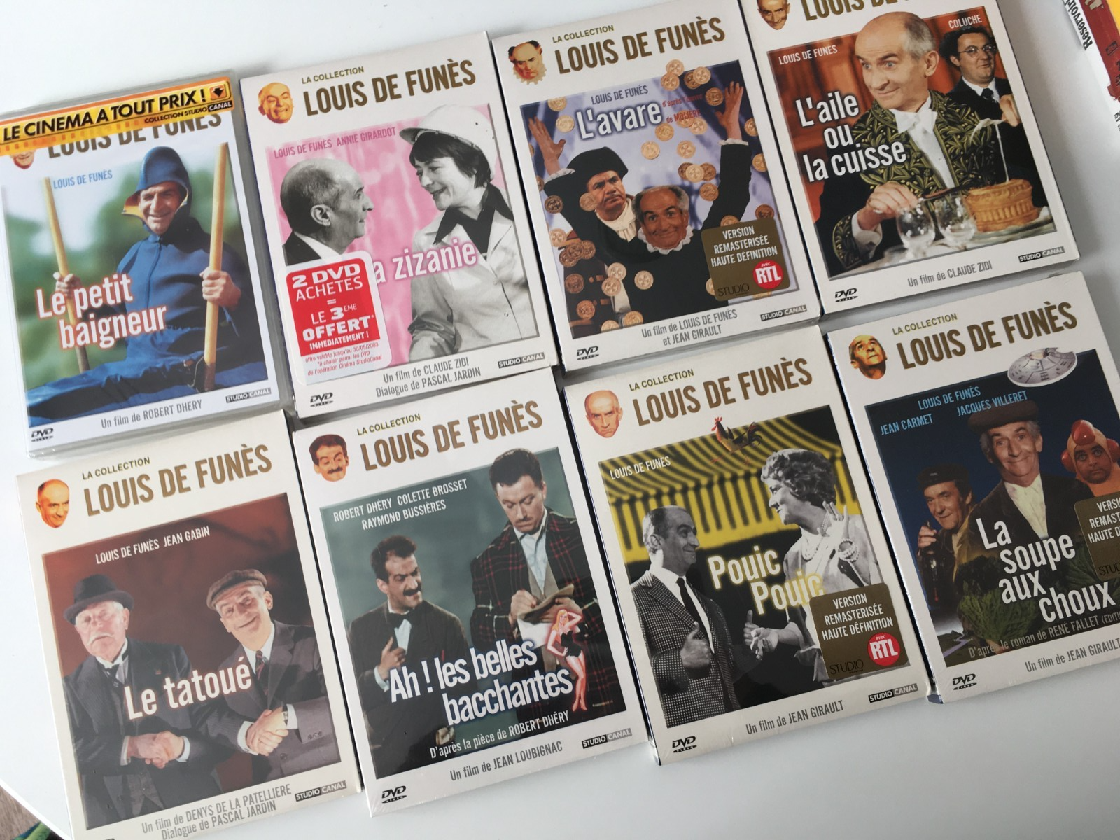 LOT DE 8 FILMS LOUIS DE FUNES - 7 NEUF 1 COMME NEUF - DVD