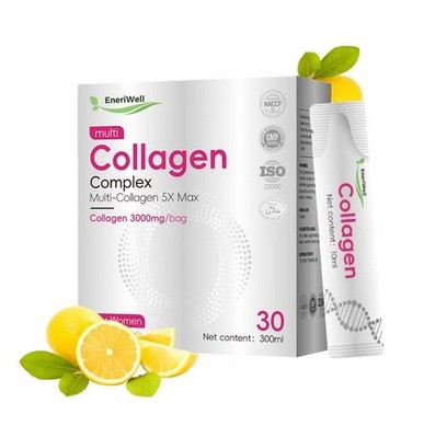 EneriWell - Multi Collagen Complex - 5x Max Lemon Flavour Drink - 30 Beutel NEU