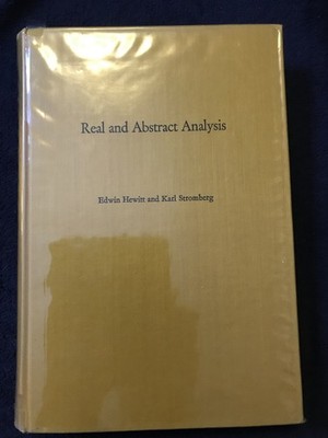 Real and Abstract Analysis by K. Stromberg and E. Hewitt (1965, Hardcover)