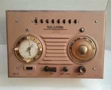 Vintage Talk-A-Radio Intercom Radio Clock MCM