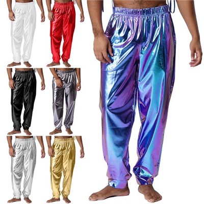 DE Herren Hose Jazz Tanzen Sport Wikinger Harem Kostüme Lang Party Disko Hip Hop
