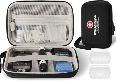 Hard Diabetes Travel Case for Accu-Chek/One Touch, Glucose Monitor Case for Car