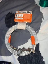 BV Pet Tie Out Cable for Dogs Up to 90 Pounds 25 Feet Silver/ 90lbs/ 25ft Clip