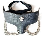 Leather Black Mask with Chains Fleur de Lis Venetian Mask Masquerade Costume