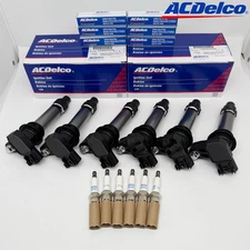 6 Pack Acdelco 12632479 D515C Ignition Coils + 41-109 Spark Plugs for GMC Buick